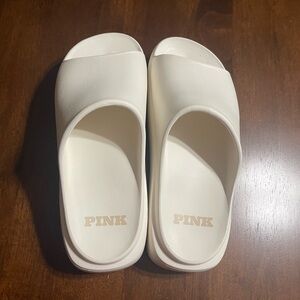 PINK Victoria's Secret Kids Slippers - Cream